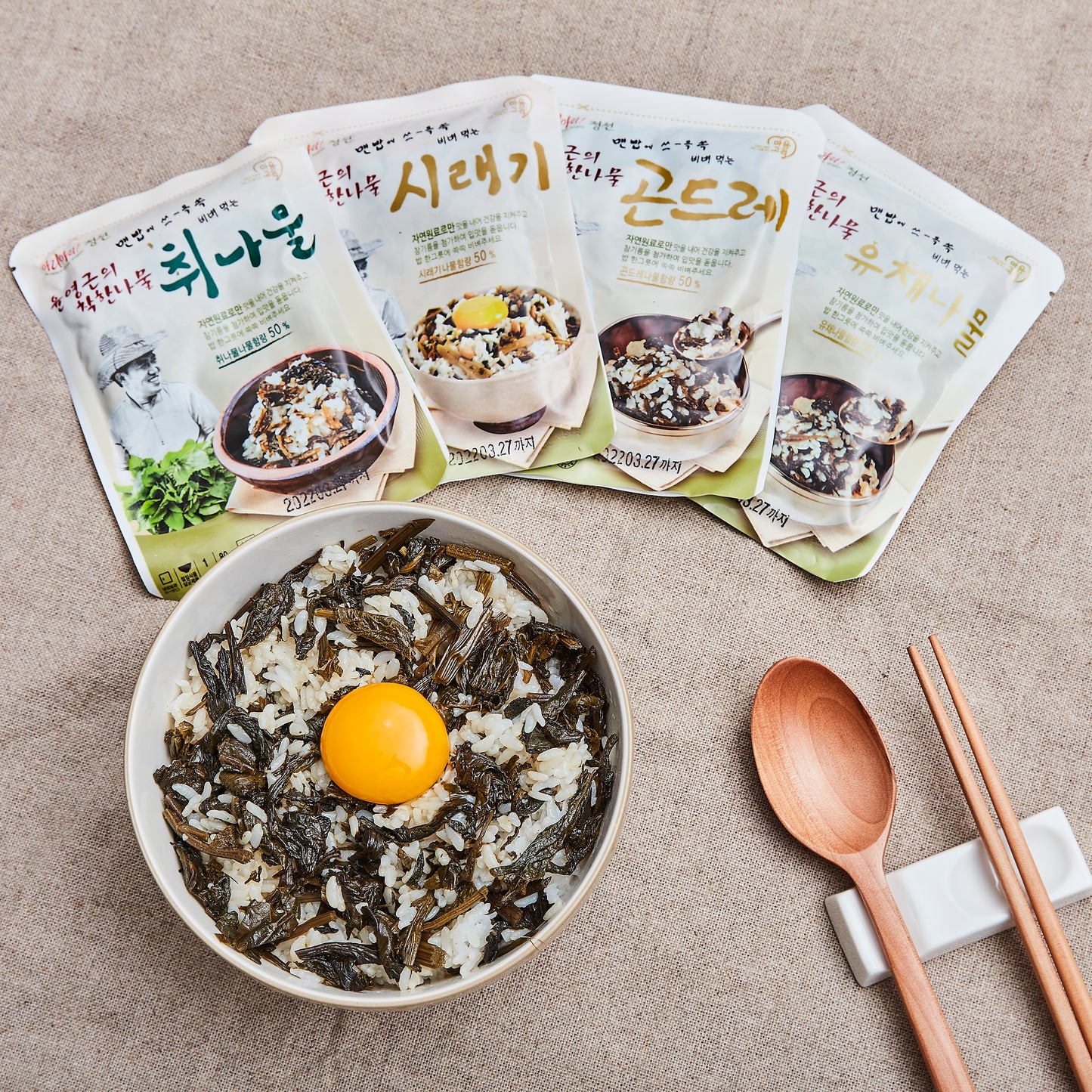 Set of 4 kinds of namul dishes from Gangwon, the clean nature 80*4 320 / 0.71lb