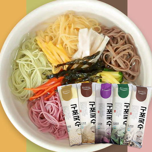 [NEW] 5 colors somen noodle, Gupo Guksu choose 1 of (Plain / Spinach / Purple Sweet Potato / Solomon's Seal / Bean) 300g / 0.66lb