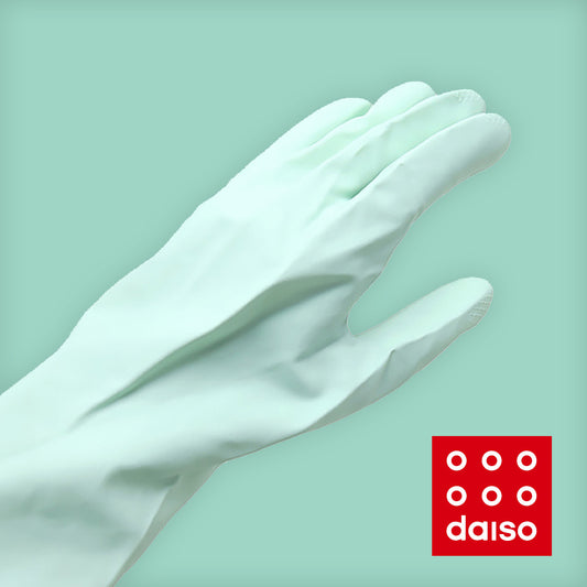 [Kitchen] Daiso Cotton coated inside, rubber gloves (1 pair)